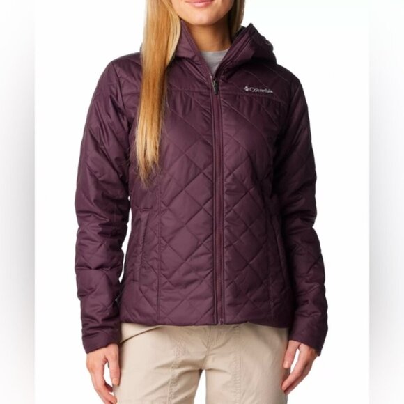 NWT Columbia Copper Crest II Hooded Jacket in Burgundy Size Large - Picture 1 of 8